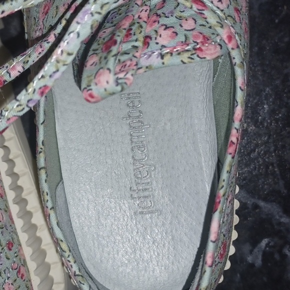 Jeffrey Campbell B2School BlueFloral Fabric Platform LaceUp Lug Sole Size 6.5 - Picture 6 of 8